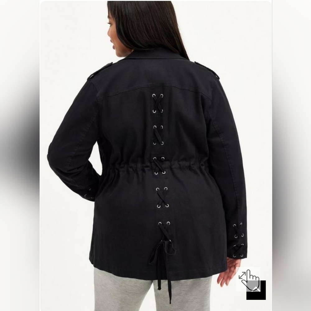 TORRID Twill Lace-Up Back Anorak JACKET